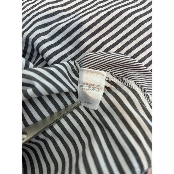J Jill Button Up Shirt Women's Size Large Gray/White Mixed Stripe Stretch - Picture 8 of 9